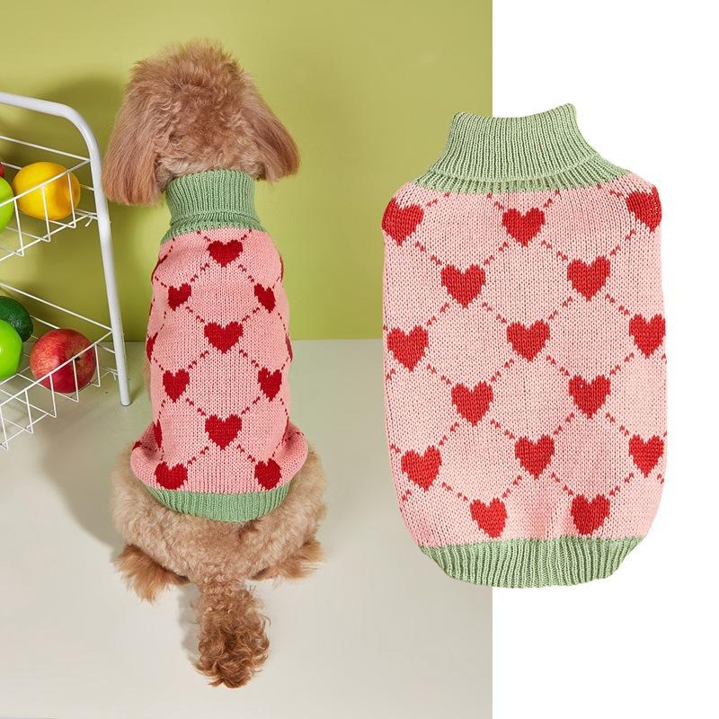 PAW COUTURE gyvūnų augintinių megztinis, rožinis/žalias