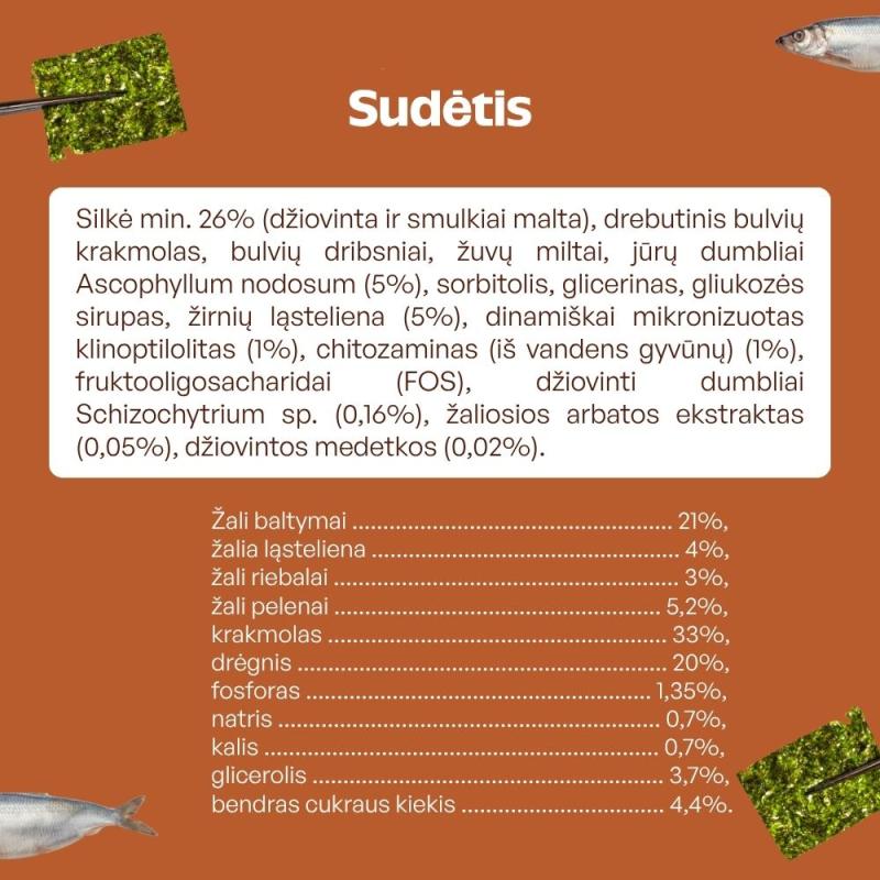 Nature's Protection Superior Care visų veislių suaugusių raudonkailių šunų, svorio kontrolei, begrūdis pašaro papildas - skanėstai su silke
