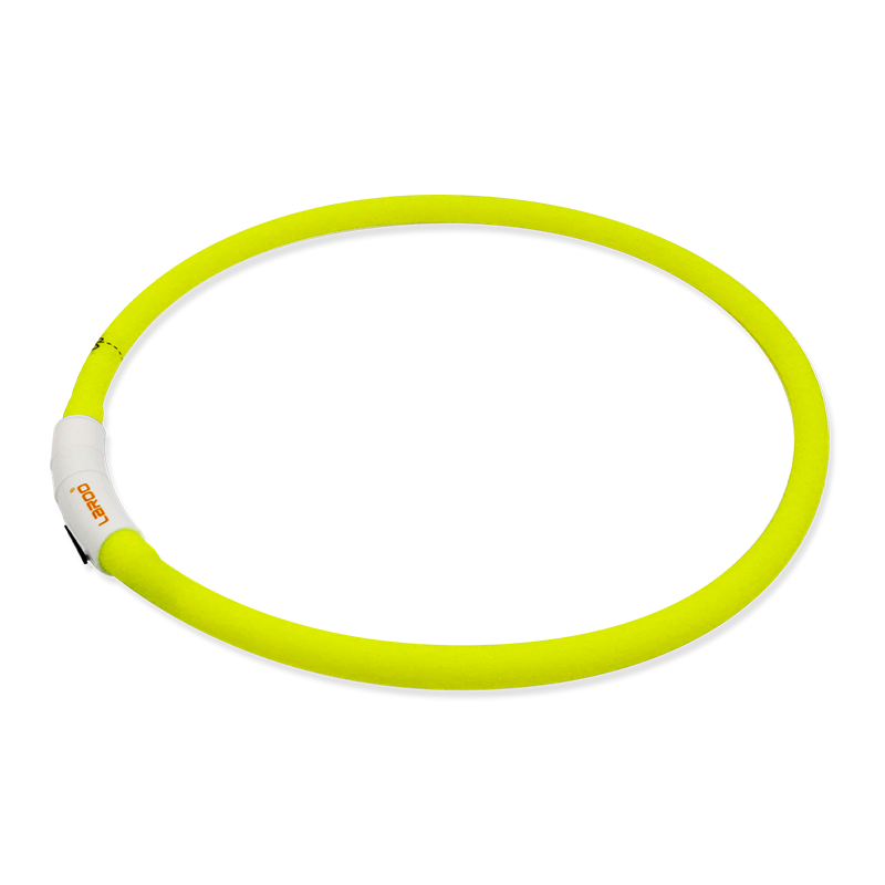 Šunų antkaklis, šviečiantis, įkraunamas per USB jungtį