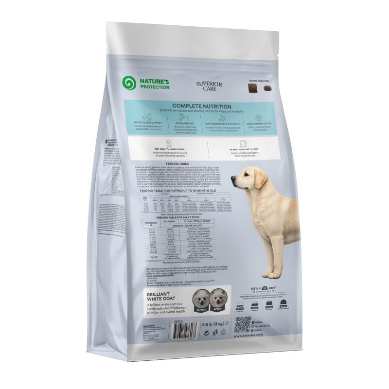 All Life Stages Dogs Food for Light Coat All Breeds with White Fish and Rice