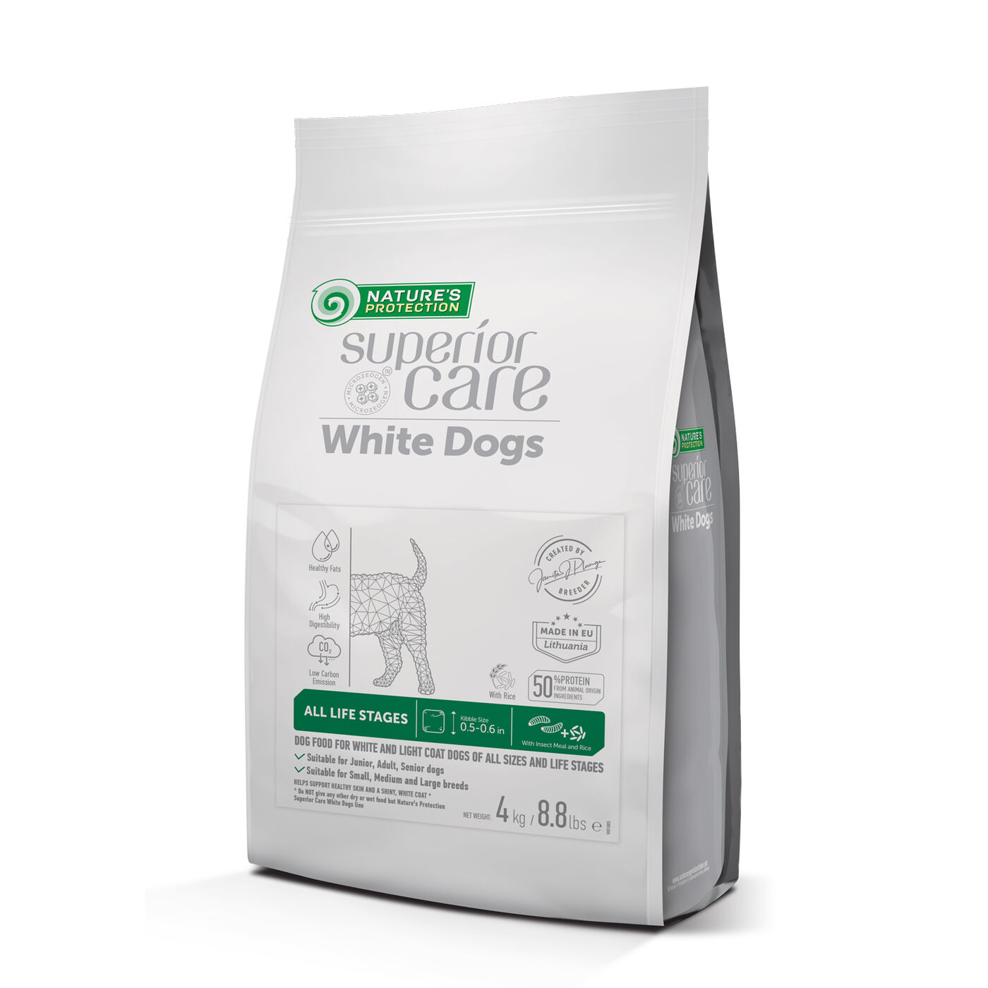 All Life Stages Dogs Food for Light Coated All Breeds with Insect & Rice