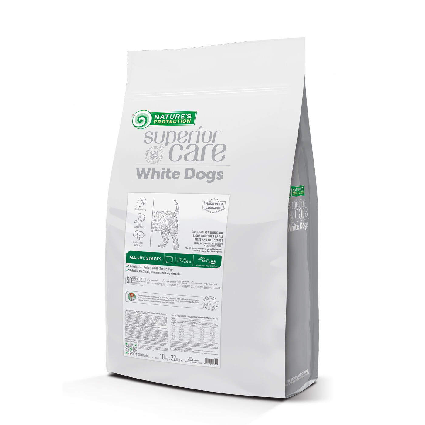 All Life Stages Dogs Food for Light Coated All Breeds with Insect & Rice