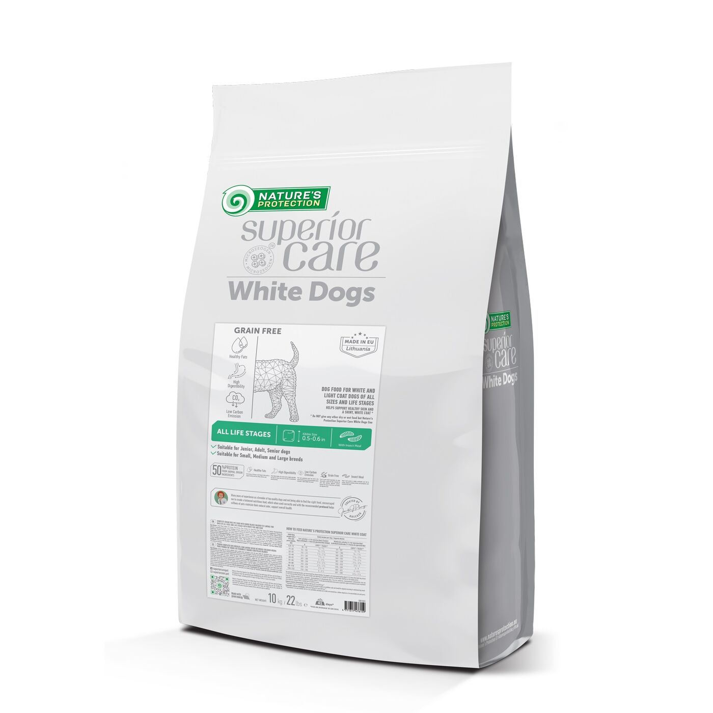 All Life Stages Dogs Food for Light Coated All Breeds with Insect