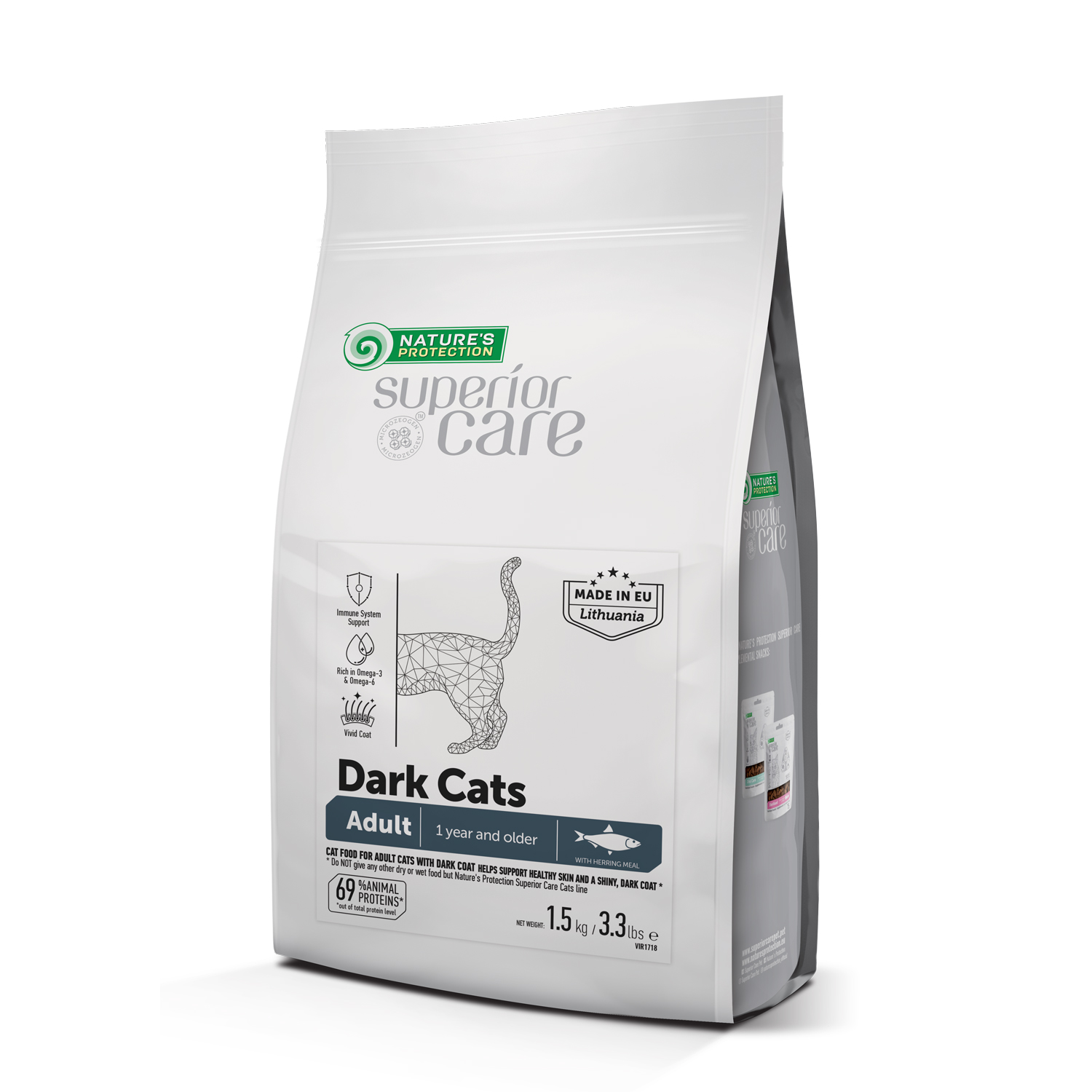 Nature's Protection Superior Care Dark Cats Grain-Free Herring Cat