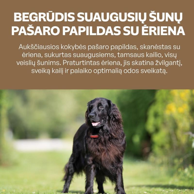 Visų veislių suaugusių tamsaus kailio šunų, begrūdis pašaro papildas - skanėstai su ėriena