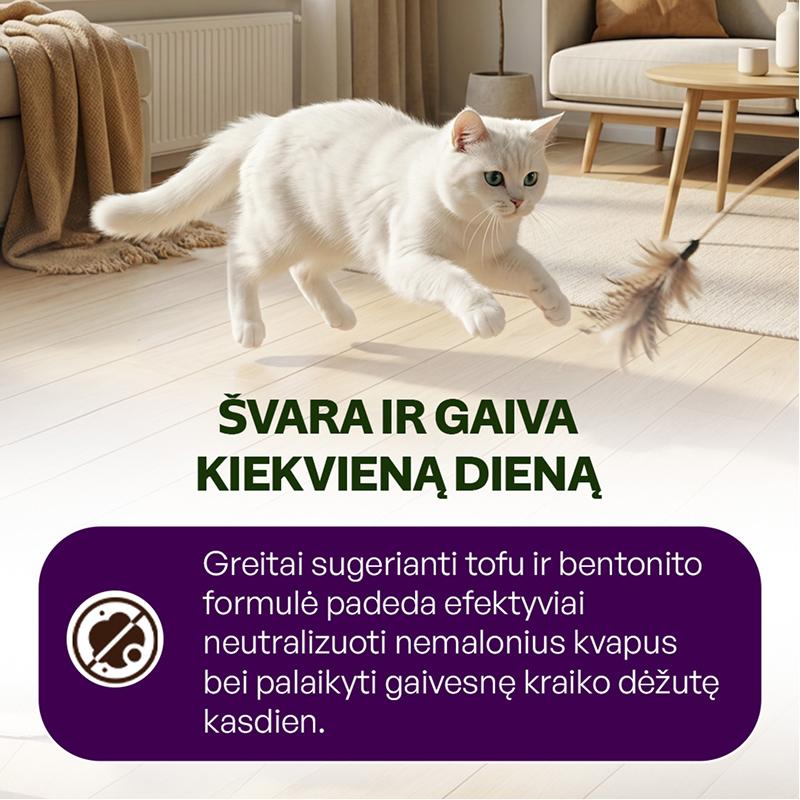 Kačių kraikas su bentonitu, originalus