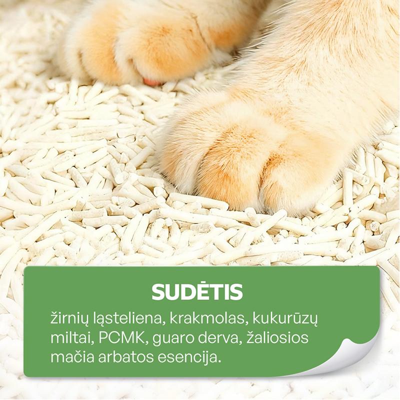 Aktyvių kačių kraikas su žaliosios mačia arbatos esencija | KIKA