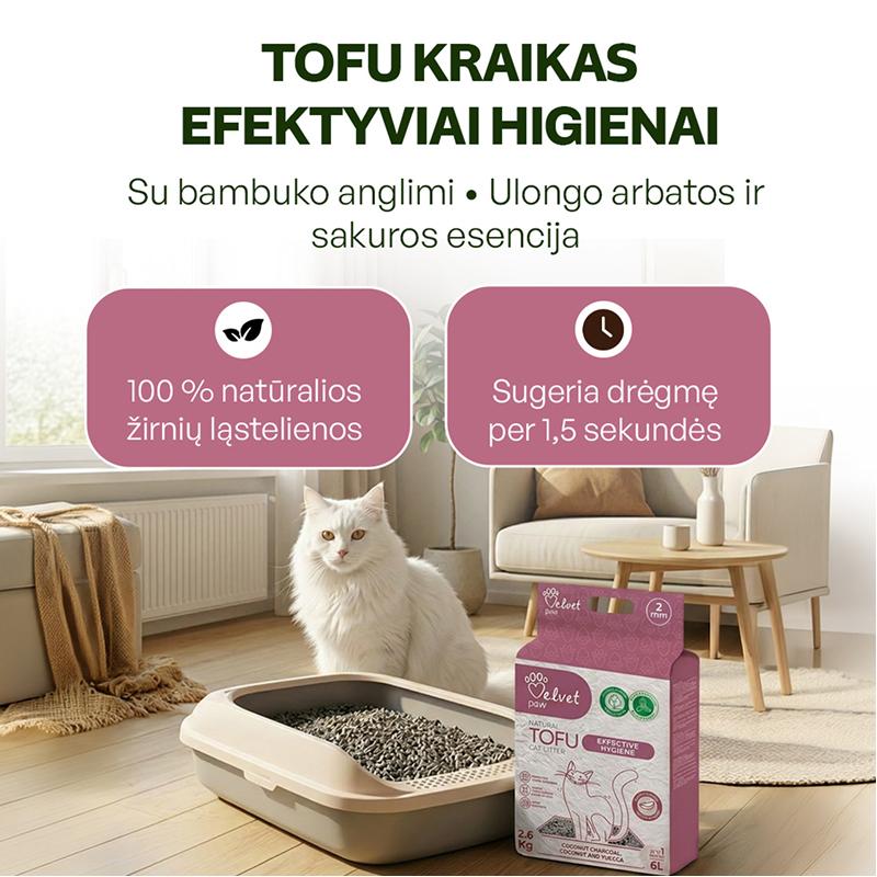 Kačių kraikas su bambuko anglimi, ulongo arbatos ir sakuros esencija