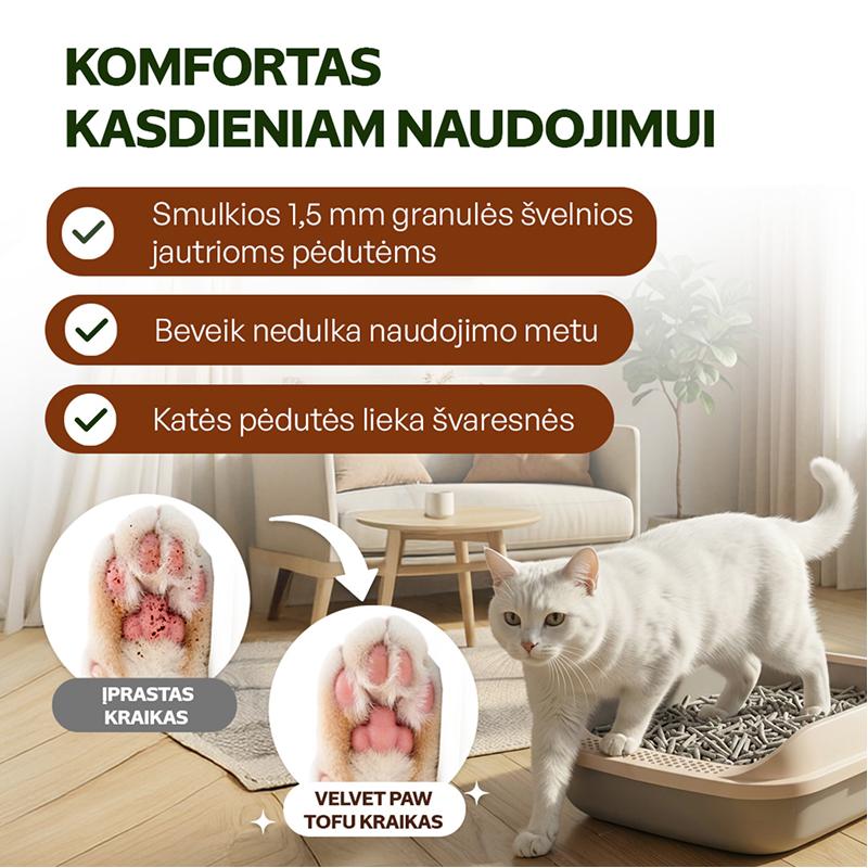 Sterilizuotų kačių kraikas su kokoso anglimi, kokosų ir migdolų esencija