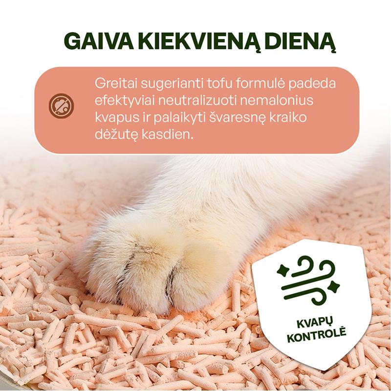 Kačių kraikas su persikų esencija