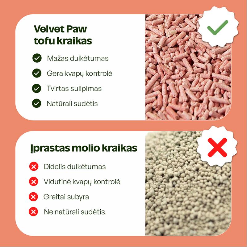 Kačių kraikas su persikų esencija