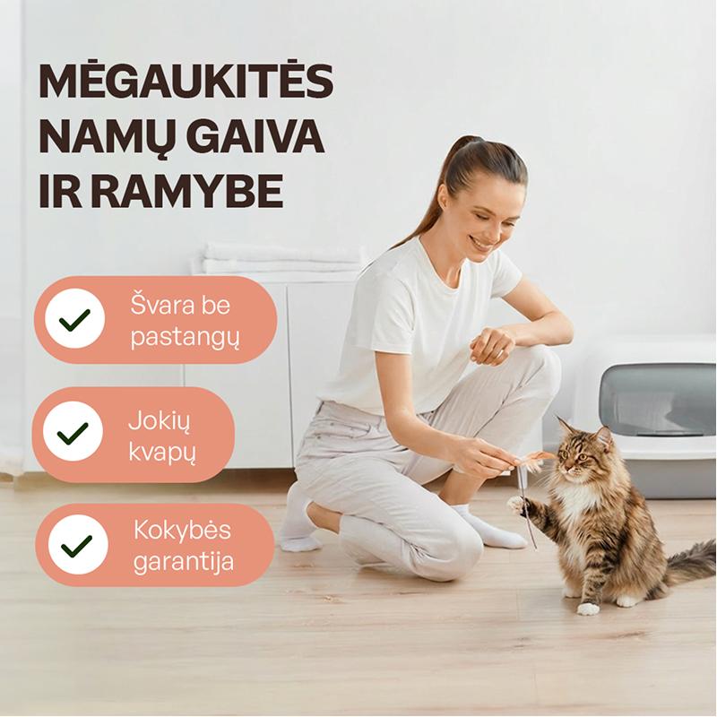Kačių kraikas su persikų esencija