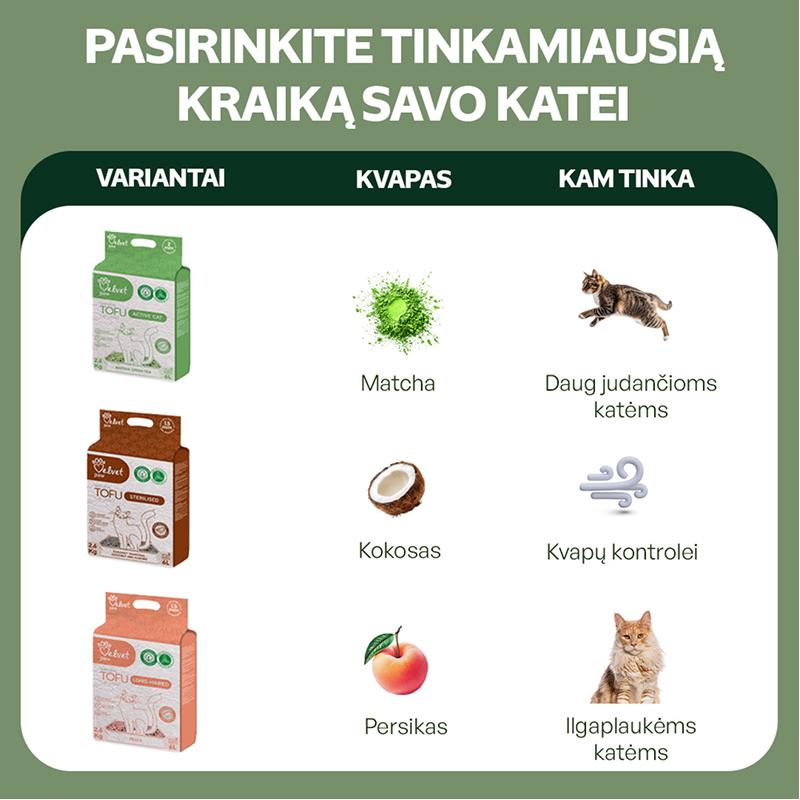 Jautrių kačių kraikas su alijošiaus esencija