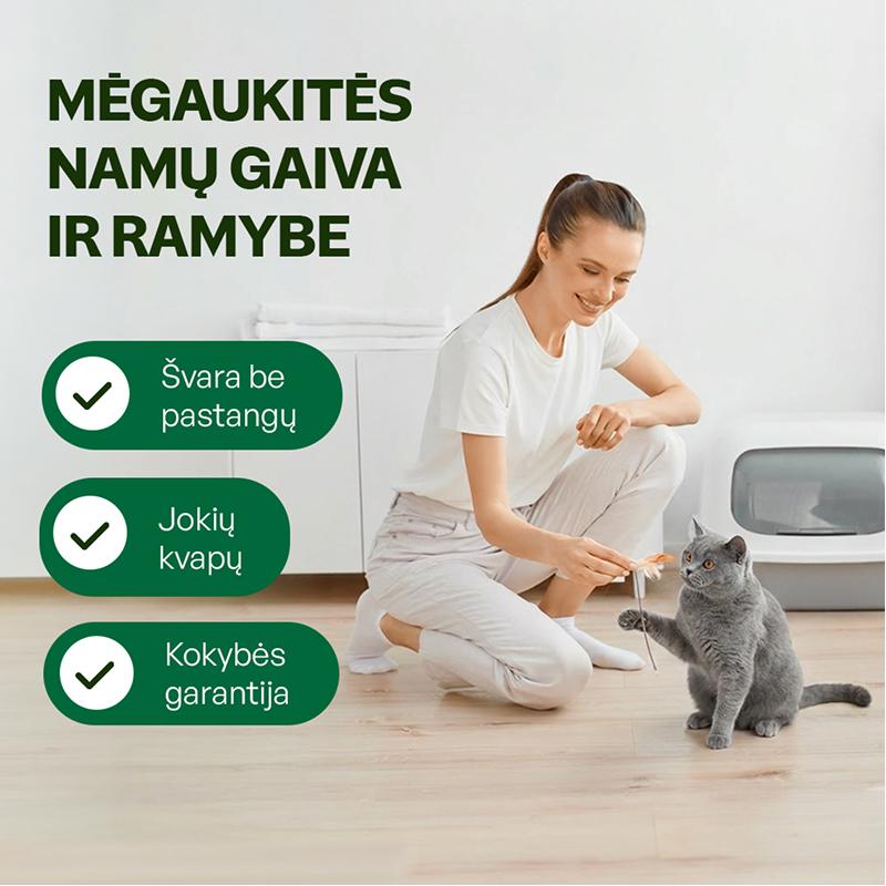 Kačių kraikas su gėlių esencija