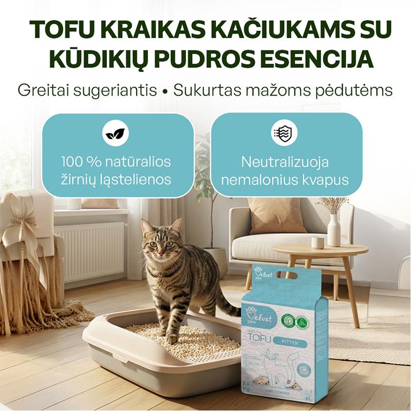 Kačiukų kraikas su kūdikių pudros esencija