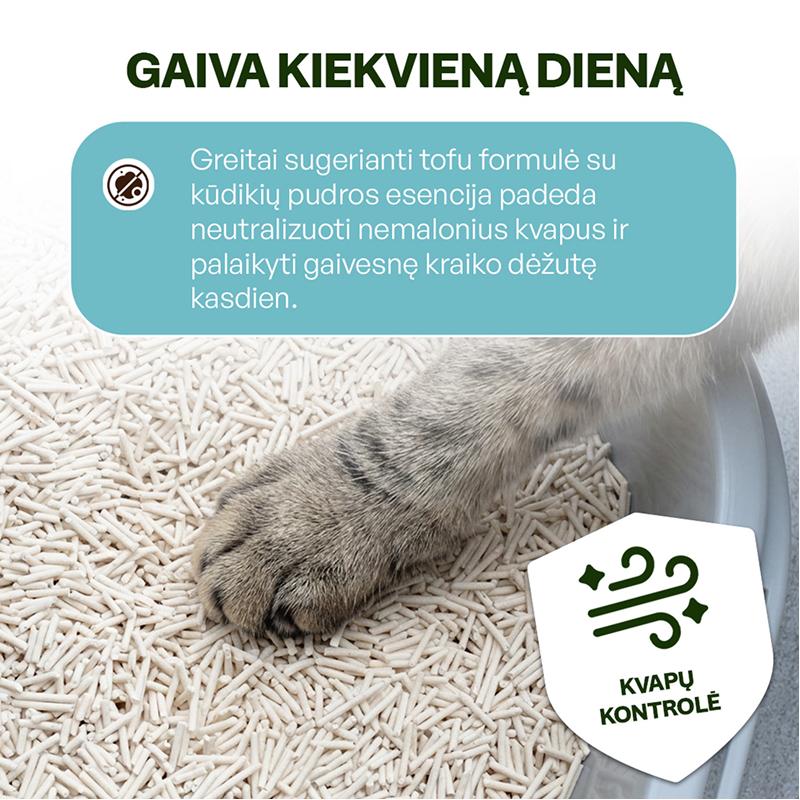 Kačiukų kraikas su kūdikių pudros esencija