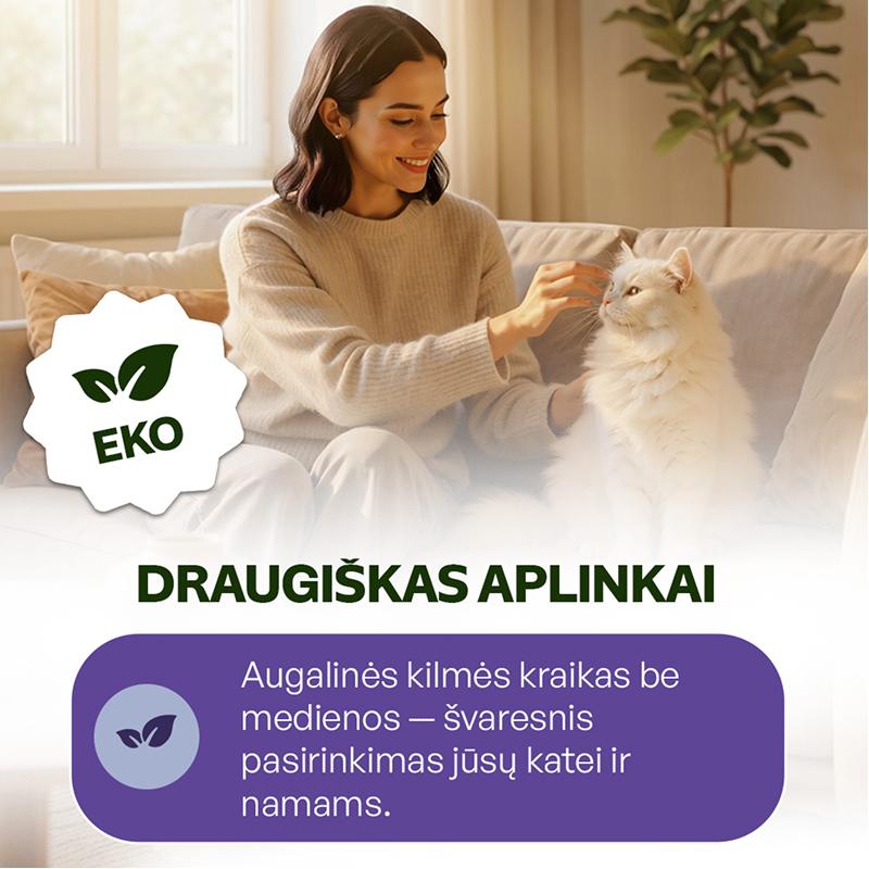 Natūralus manioko šaknies kačių kraikas