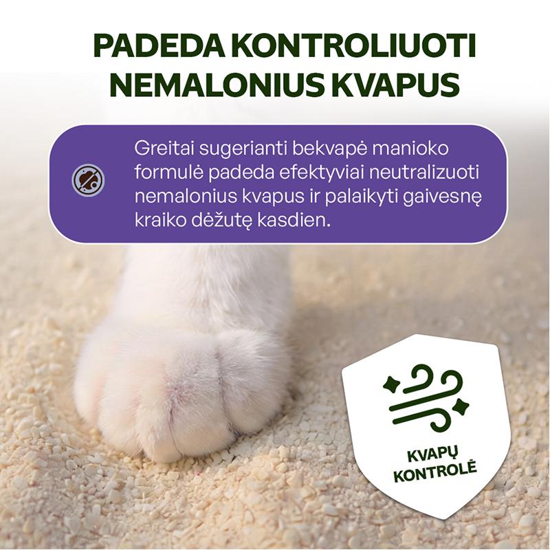 Natūralus manioko šaknies kačių kraikas