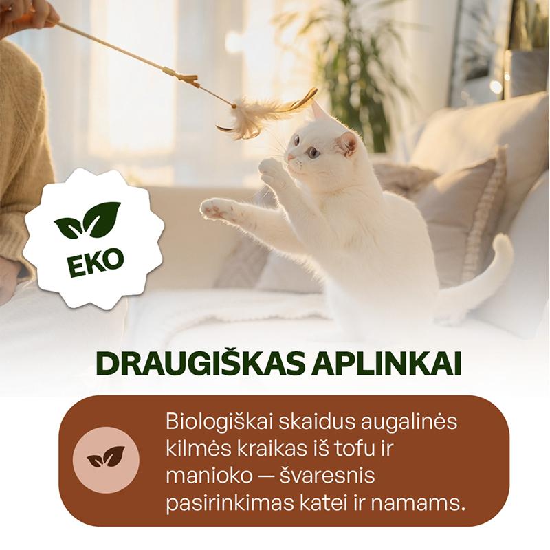 Natūralus tofu ir manioko šaknies kačių kraikas