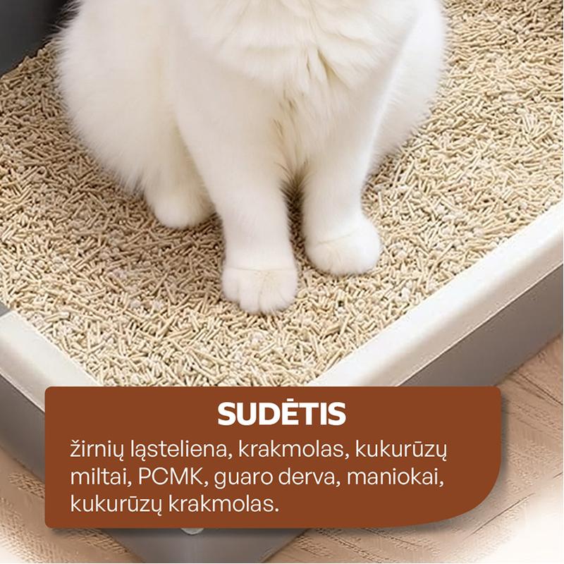Natūralus tofu ir manioko šaknies kačių kraikas
