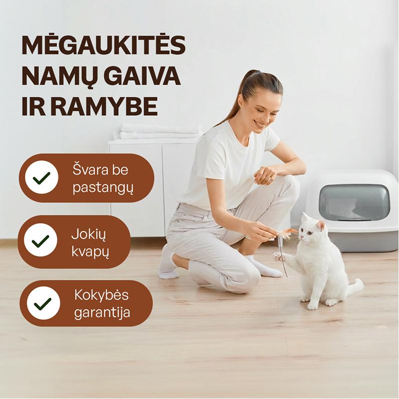 Natūralus tofu ir manioko šaknies kačių kraikas