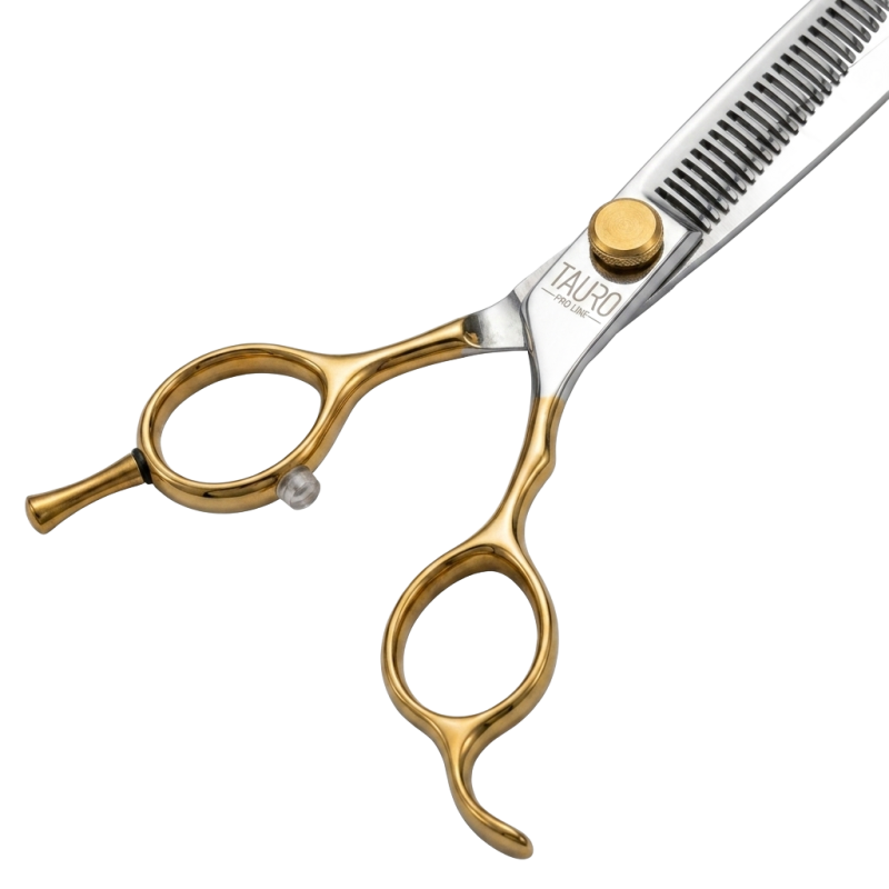 TAURO Perfection by Janita J. Plungė curved thinning (chunker) scissors for right-handed users, 40 teeth, stainless steel, 18 cm