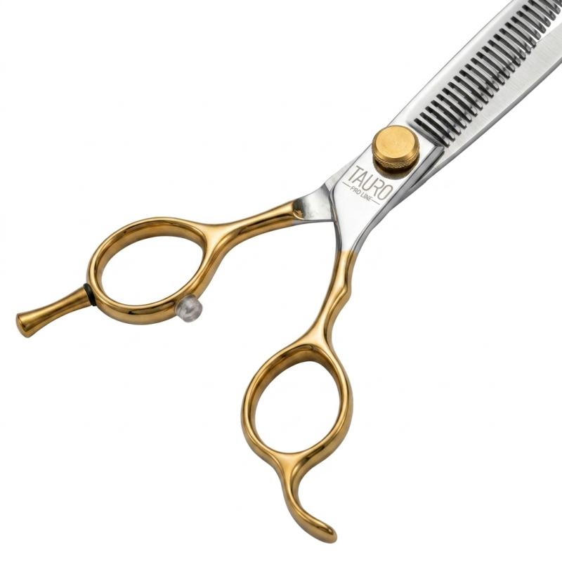 TAURO Perfection by Janita J. Plungė curved thinning (chunker) scissors for right-handed users, 40 teeth, stainless steel, 18 cm