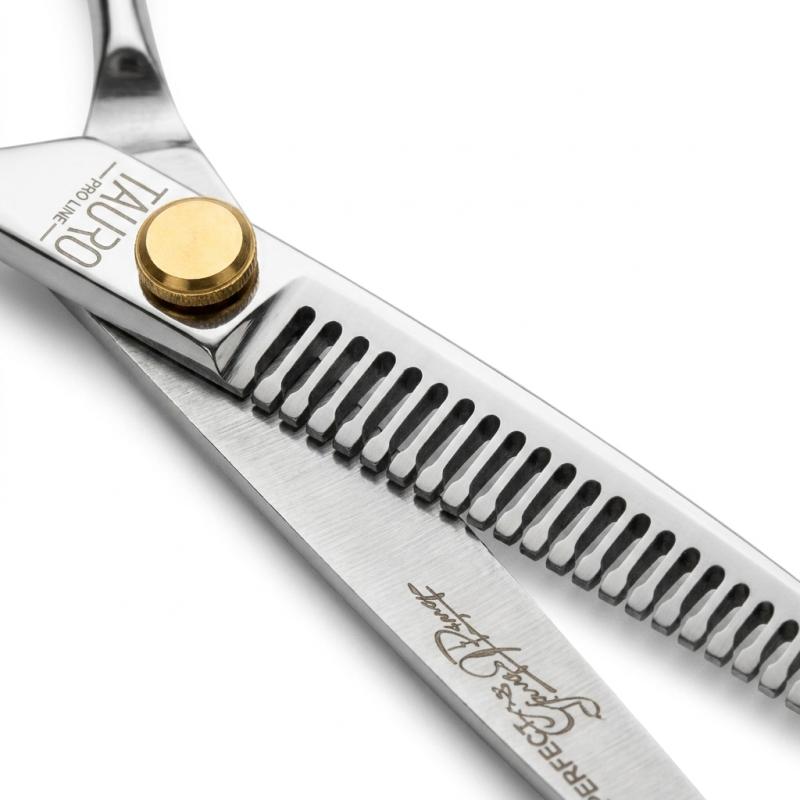 TAURO Perfection by Janita J. Plungė curved thinning (chunker) scissors for right-handed users, 40 teeth, stainless steel, 18 cm