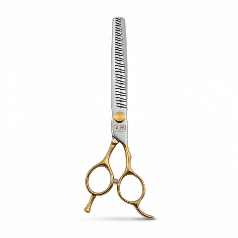 tiesios, filiravimo (chunker), 34 dantukai, 440C nerūdijančiojo plieno, 3D CNC šlifavimo technologija 18 cm (7''), aukso spalvos