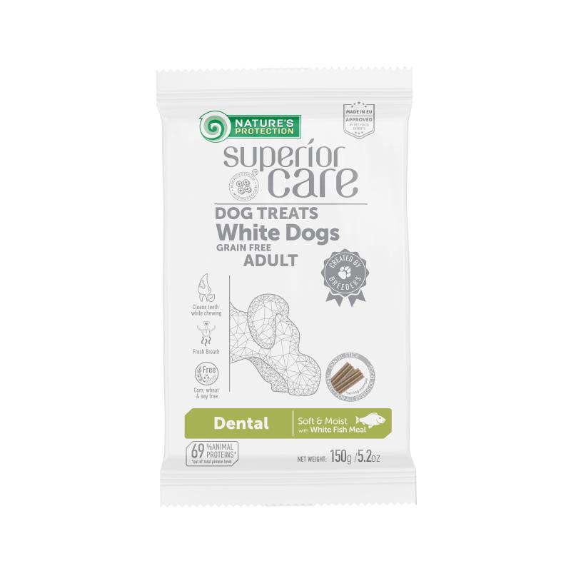 Adult Light Coated Dogs Supplemental Dental Snacks with White Fish