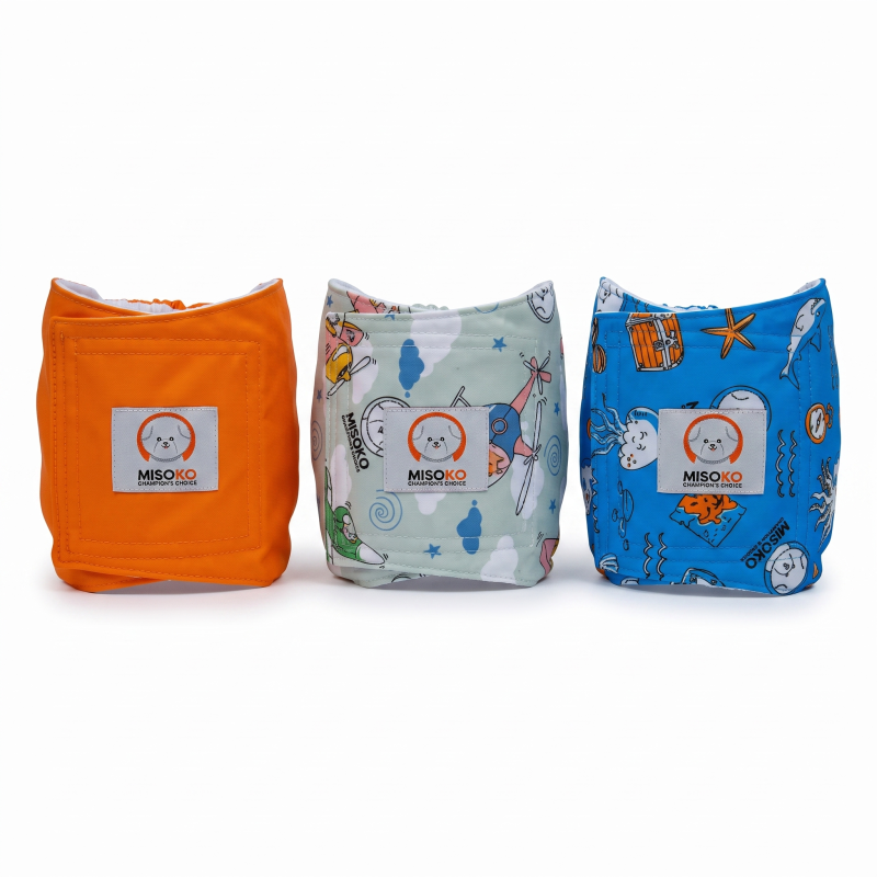 Leakproof & Ultra Absorbent Reusable Male Dog Belly Bands, 3 Pack