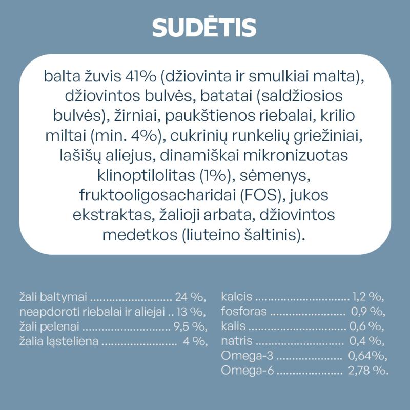Nature's Protection Superior Care suaugusių didelių veislių balto kailio šunų pašaras su balta žuvimi