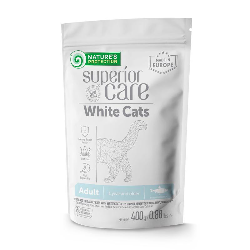 Adult Light Coat Cats Dry Food with Herring – For All Breeds